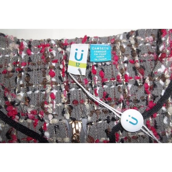 Blu By Blu Girls Tweed Lined Long Sleeve Jacket Blazer Size 12 - Picture 7 of 7